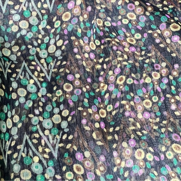 ANTHROPOLOGIE MAEVE Sheer Multi Color 3/4 Sleeves Boho Blouse Top Size S - Picture 7 of 16
